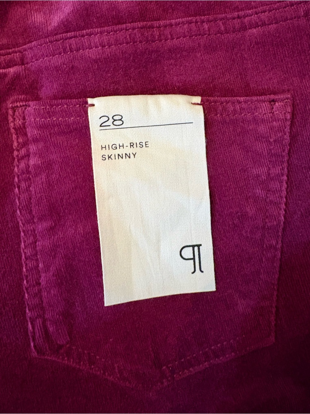 Anthropologie Pilcro High-Rise Skinny Corduroy Pants Women 28 Burgundy NWT - Picture 5 of 9
